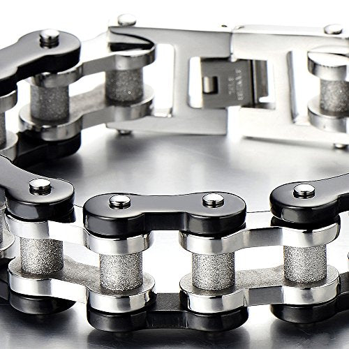 Pulsera de cadena de motocicleta resistente para hombre, de acero inoxidable