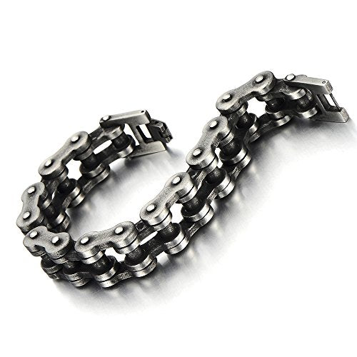 Pulsera de cadena de motocicleta resistente para hombre, de acero inoxidable