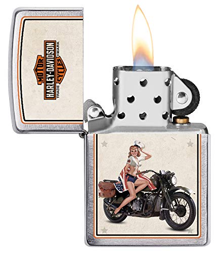 Zippo Harley-Davidson Motor Flag Emblem Street Chrome Pocket Lighter