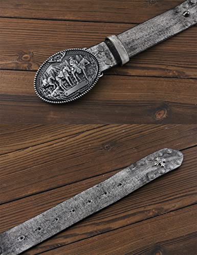 Cinturón de vaquero occidental para hombre, estilo punk rock