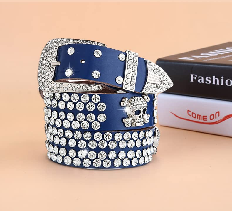 Cinturón con tachuelas de diamantes de imitación