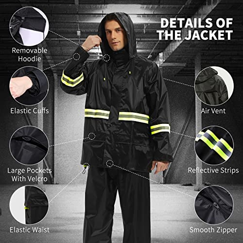 Traje Impermeable para hombres y mujeres, transpirables, con tiras reflectivas