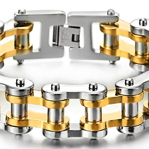 Pulsera de cadena de motocicleta resistente para hombre, de acero inoxidable