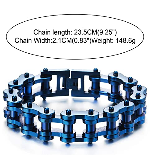 Pulsera de cadena de motocicleta resistente para hombre, de acero inoxidable