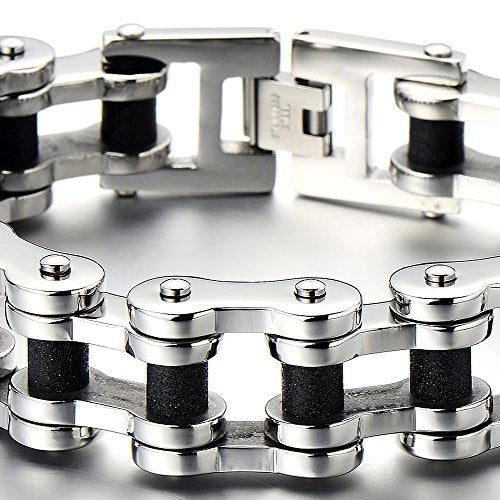 Pulsera de cadena de motocicleta resistente para hombre, de acero inoxidable
