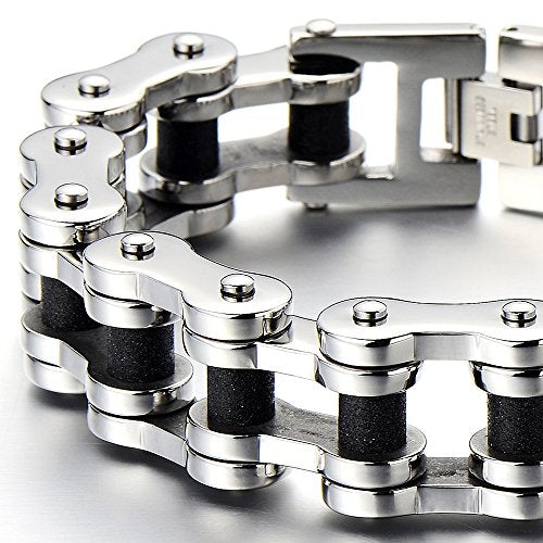 Pulsera de cadena de motocicleta resistente para hombre, de acero inoxidable