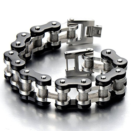 Pulsera de cadena de motocicleta resistente para hombre, de acero inoxidable