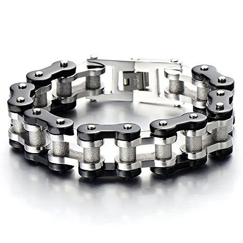 Pulsera de cadena de motocicleta resistente para hombre, de acero inoxidable