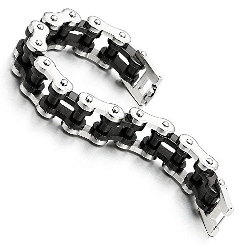 Pulsera de cadena de motocicleta resistente para hombre, de acero inoxidable