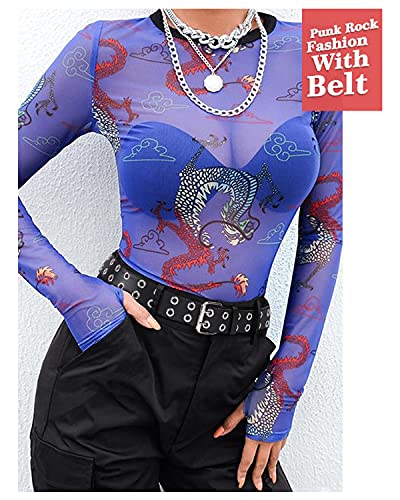 Cinturón de cuero con doble ojales y cadena desmontable para mujeres y hombres