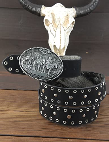 Cinturón de vaquero occidental para hombre, estilo punk rock
