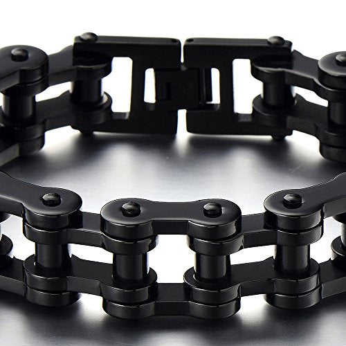 Pulsera de cadena de motocicleta resistente para hombre, de acero inoxidable
