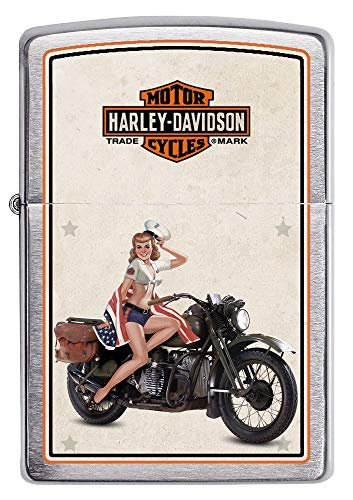 Zippo Harley-Davidson Motor Flag Emblem Street Chrome Pocket Lighter