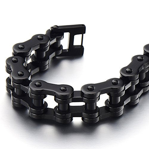 Pulsera de cadena de motocicleta resistente para hombre, de acero inoxidable