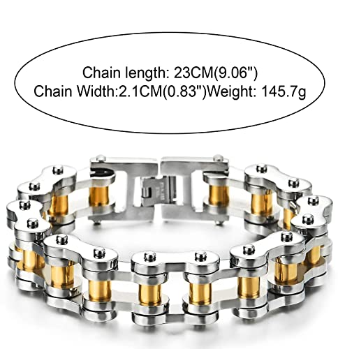Pulsera de cadena de motocicleta resistente para hombre, de acero inoxidable