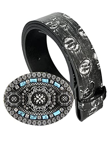 Cinturón de vaquero occidental para hombre, estilo punk rock