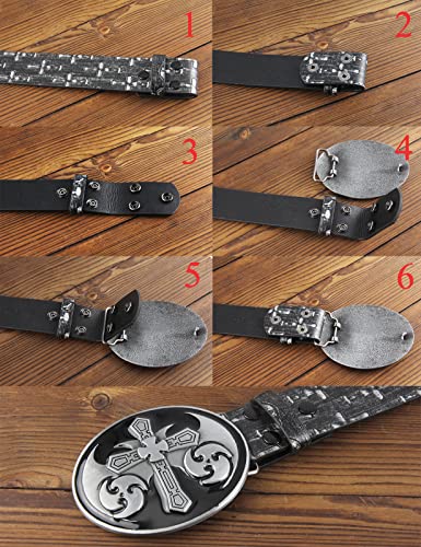 Cinturón de vaquero occidental para hombre, estilo punk rock