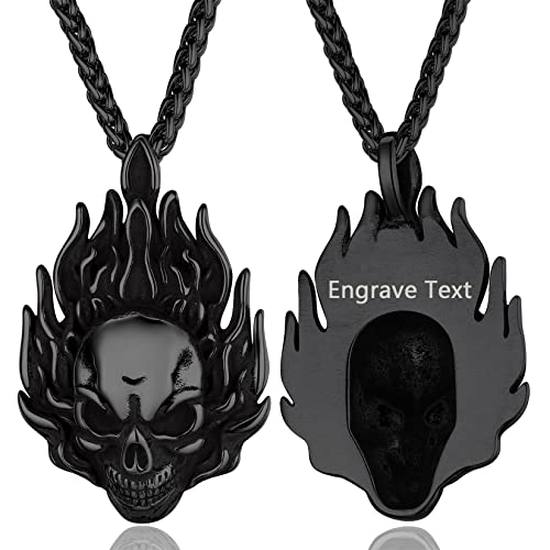 Collar de calavera para hombre, serpiente, árbol de la vida, etiqueta de perro de calavera