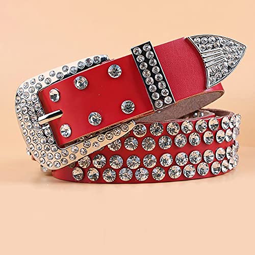 Cinturón con tachuelas de diamantes de imitación