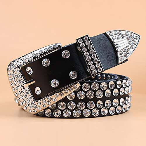 Cinturón con tachuelas de diamantes de imitación