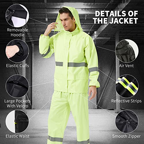 Traje Impermeable para hombres y mujeres, transpirables, con tiras reflectivas
