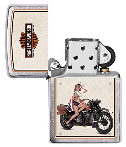 Zippo Harley-Davidson Motor Flag Emblem Street Chrome Pocket Lighter