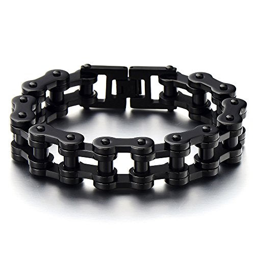Pulsera de cadena de motocicleta resistente para hombre, de acero inoxidable