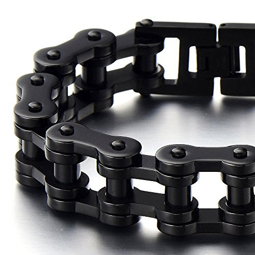 Pulsera de cadena de motocicleta resistente para hombre, de acero inoxidable