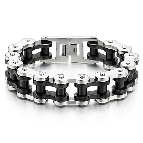 Pulsera de cadena de motocicleta resistente para hombre, de acero inoxidable