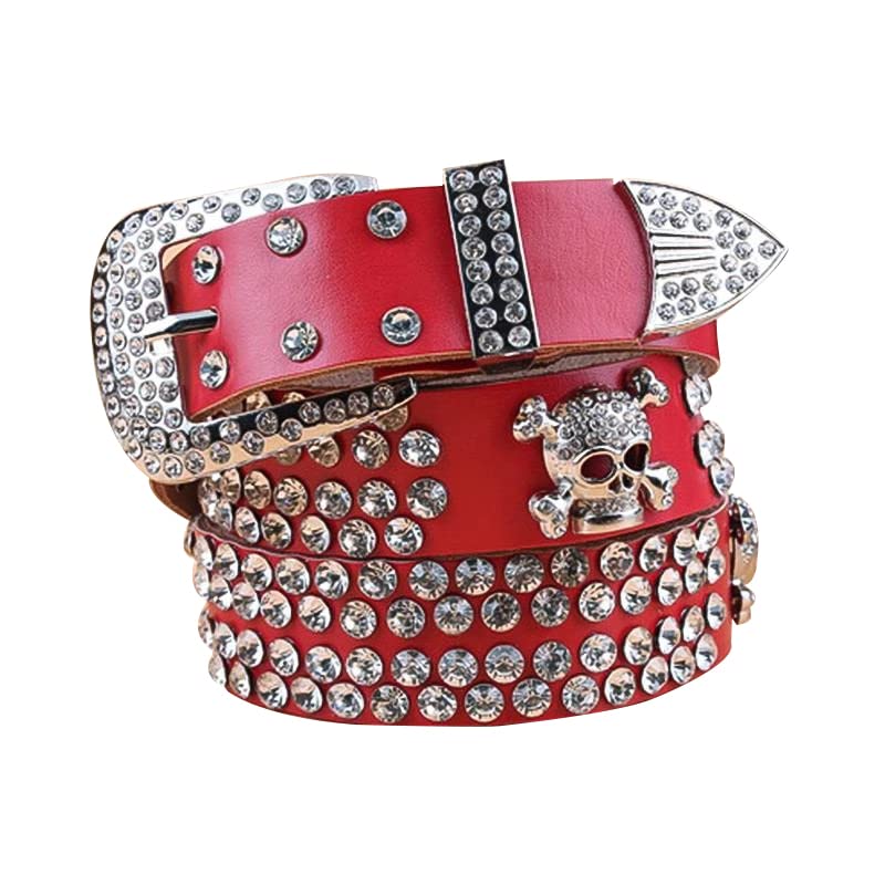 Cinturón con tachuelas de diamantes de imitación