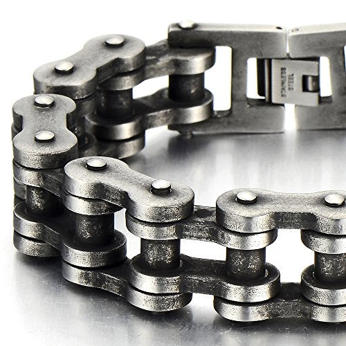 Pulsera de cadena de motocicleta resistente para hombre, de acero inoxidable