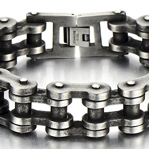 Pulsera de cadena de motocicleta resistente para hombre, de acero inoxidable