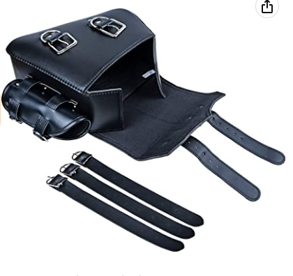 Compatible con Harley Sportster XL883 XL1200 Negro PU Cuero Solo Swing Arm Saddlebag y Pannier Storage (Izquierda y Derecha)