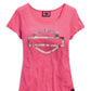 Women's Tee, Pink Label Metallic Bar &amp; Shield 99119-15VW