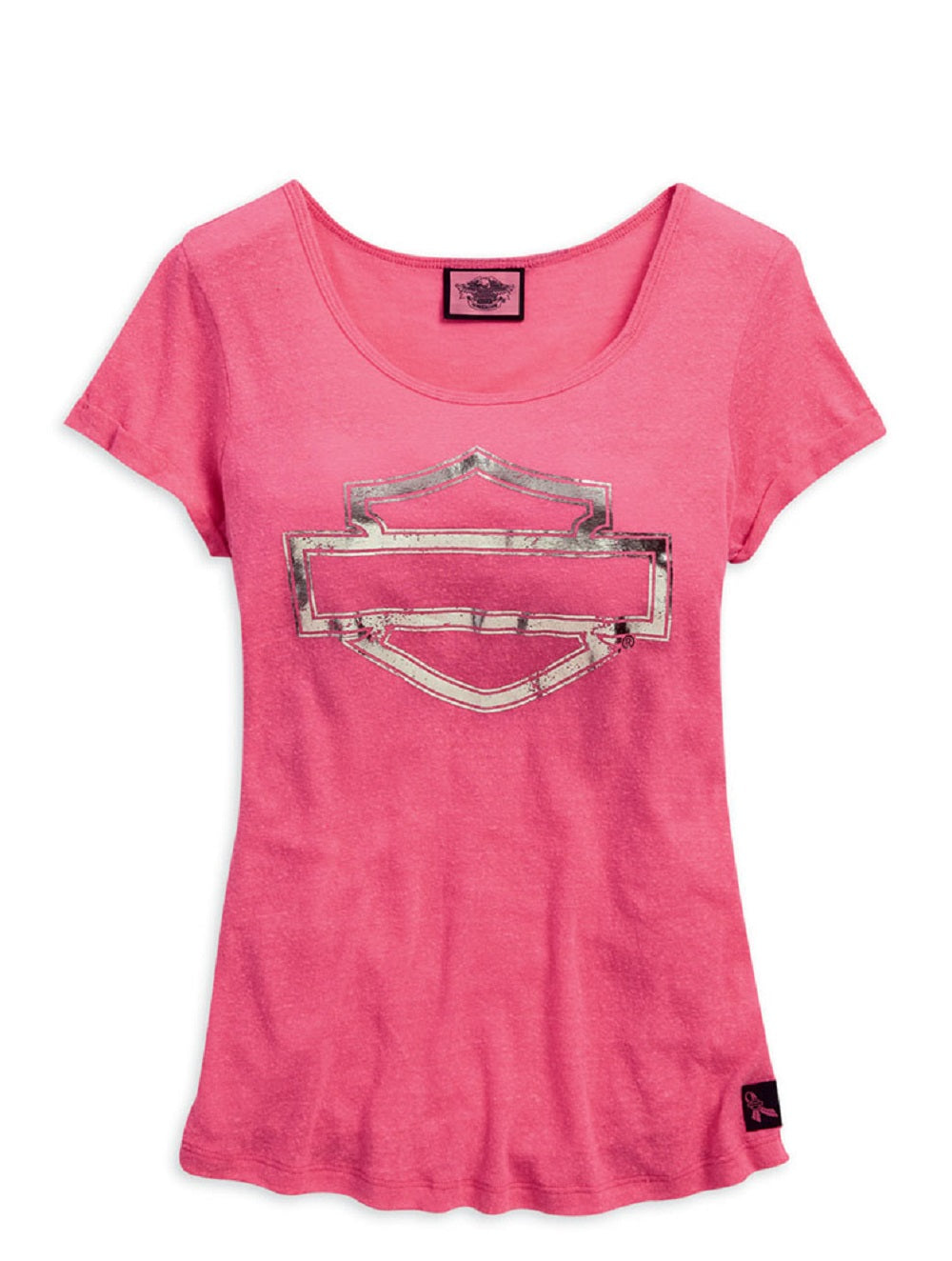 Women's Tee, Pink Label Metallic Bar &amp; Shield 99119-15VW