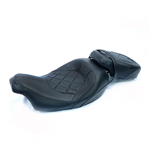 Juego de asiento de pasajero para Harley Touring Road King Street Glide Road Glide Electra Glide 2009-2021 asiento de conductor de cuero Pillion asiento de pasajero 09-21