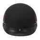 VCAN Cruiser Solid Flat Black Half Face Motorcycle Helmet (Flag, Large)