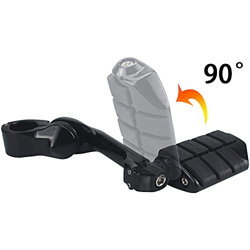 Estribos de carretera de 1.25 pulgadas, estribos de carretera ajustables en ángulo largo para motocicleta Harley Davidson Touring Road King Road Glide Street Glide Electra Glide Softail Sportster con barra de carretera de 1 1/4 pulgadas