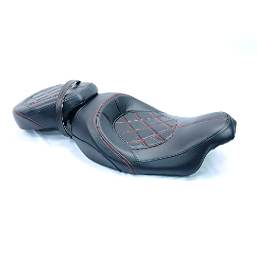 Juego de asiento de pasajero para Harley Touring Road King Street Glide Road Glide Electra Glide 2009-2021 asiento de conductor de cuero Pillion asiento de pasajero 09-21