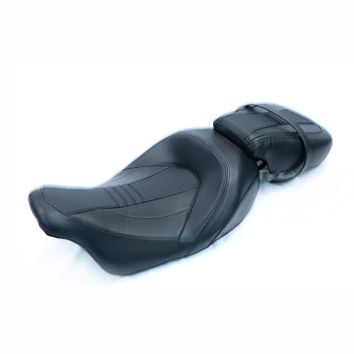 Juego de asiento de pasajero para Harley Touring Road King Street Glide Road Glide Electra Glide 2009-2021 asiento de conductor de cuero Pillion asiento de pasajero 09-21