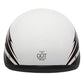 VCAN Cruiser Solid Flat Black Half Face Motorcycle Helmet (Flag, Large)