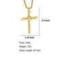 Collar con colgante de cruz de uñas de acero inoxidable para hombre con cadena de 24 pulgadas, oro negro pulido, plata