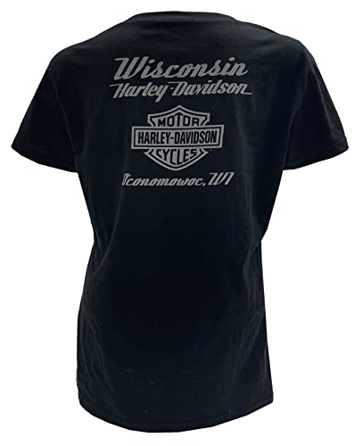 Harley-Davidson Women's Portrait V-Neck Short Sleeve Soft Fabric Tee (M)