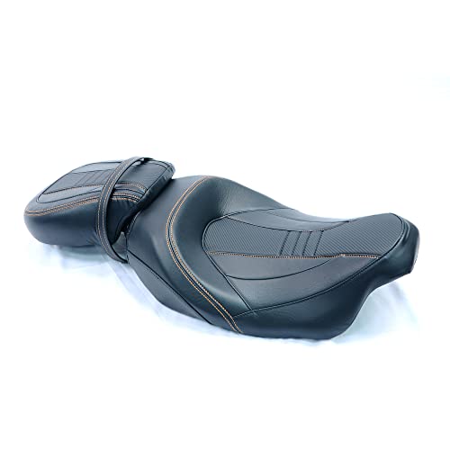 Juego de asiento de pasajero para Harley Touring Road King Street Glide Road Glide Electra Glide 2009-2021 asiento de conductor de cuero Pillion asiento de pasajero 09-21