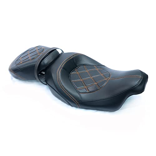 Juego de asiento de pasajero para Harley Touring Road King Street Glide Road Glide Electra Glide 2009-2021 asiento de conductor de cuero Pillion asiento de pasajero 09-21