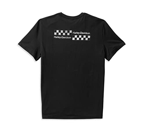 Harley-Davidson Men's Checkerboard Back Hit Tee - Black Beauty 2-96538-22VM (as1, Alpha, 4X_l, Regular, Regular)