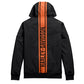 Chaqueta elástica con capucha y rayas verticales para hombre Harley-Davidson, negra