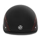 VCAN Cruiser Solid Flat Black Half Face Motorcycle Helmet (Flag, Large)