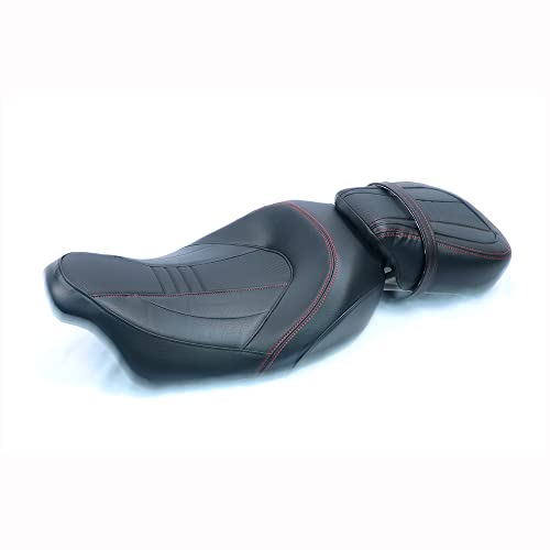 Juego de asiento de pasajero para Harley Touring Road King Street Glide Road Glide Electra Glide 2009-2021 asiento de conductor de cuero Pillion asiento de pasajero 09-21