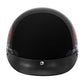 VCAN Cruiser Solid Flat Black Half Face Motorcycle Helmet (Flag, Large)